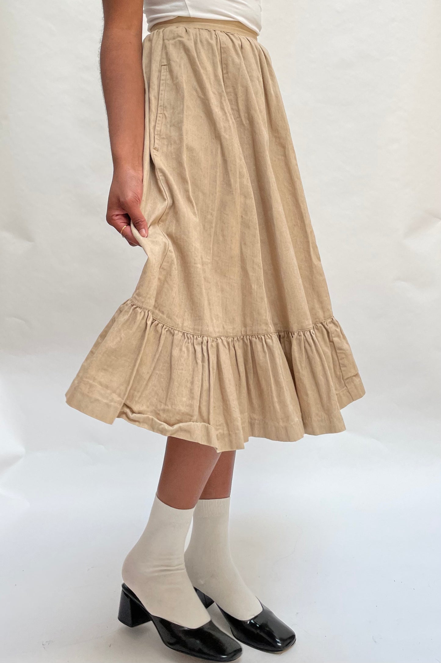 bis tan cotton skirt