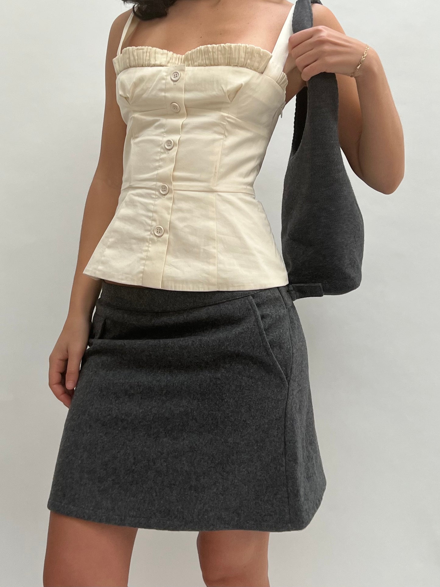 Miu Miu grey wool mini skirt