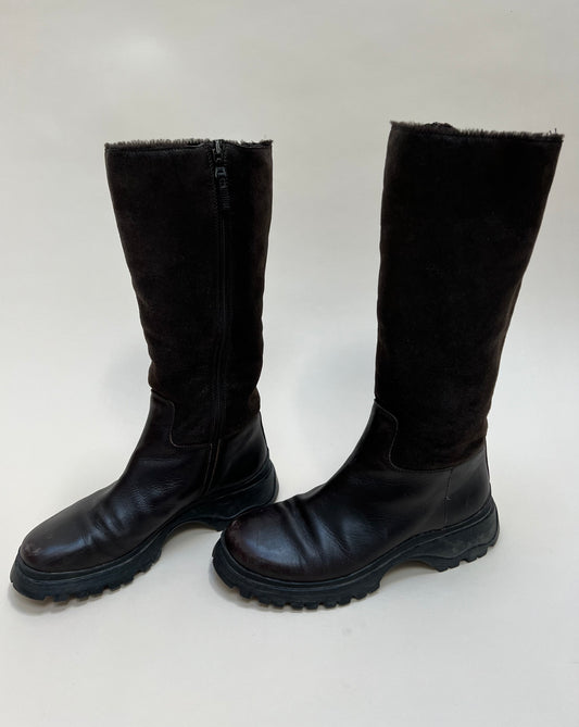 prada lug sole fur boot