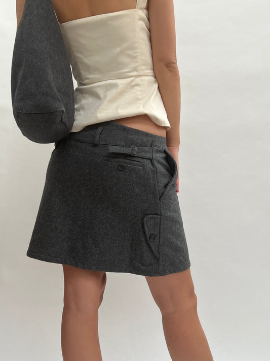Miu Miu grey wool mini skirt