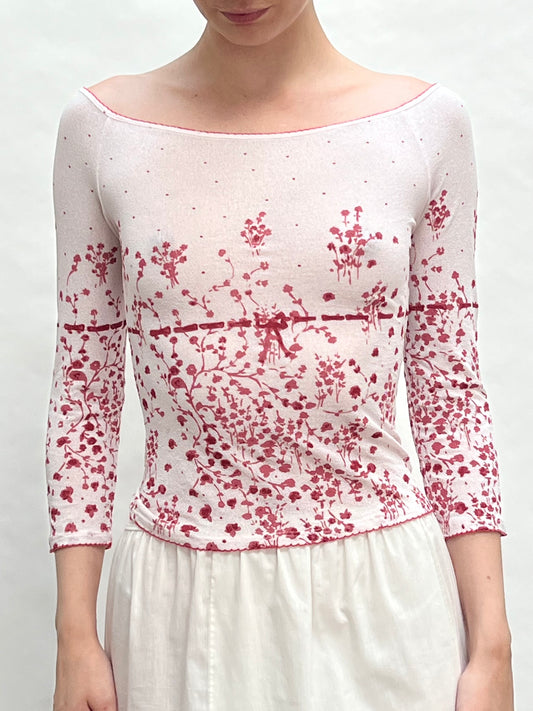 Anna Molinari sheer bow top